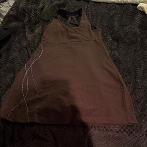Brown Sleeveless Dress with Blue Stitching by title nine